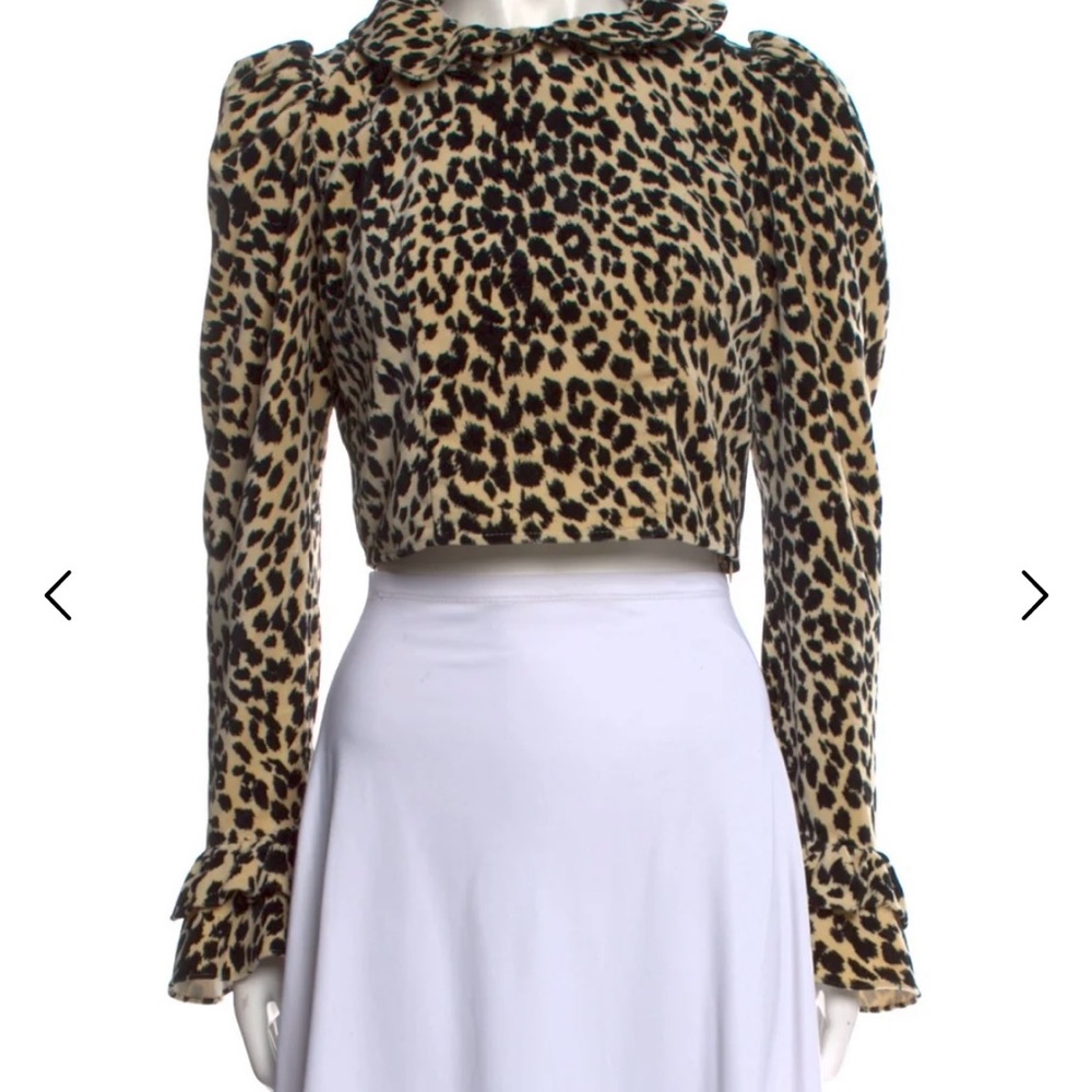 Batsheva Leopard Print Long-Sleeve top